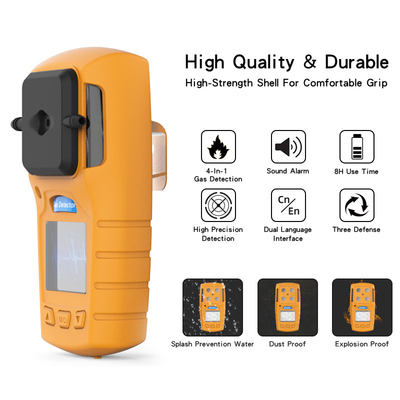 Personal multi gas detector with Audible, Visual, Vibration , industrial gas detector